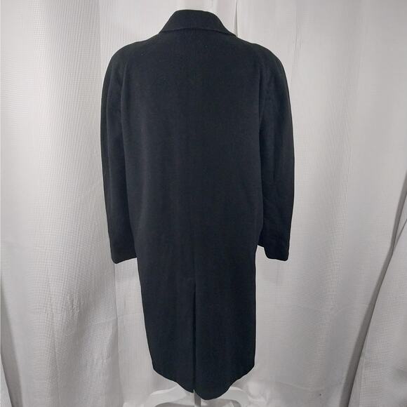 VINTAGE GIMBELS! 100% CASHMERE! BLACK CLASSIC WOMENS OVERCOAT, JACKET! SZ 14 - Picture 8 of 13